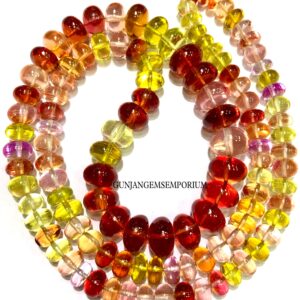 Extremely Rare~~orangish-yellow Sapphire Beads Aaa+ Padparadscha Sapphire Smooth Rondelle Beads Smooth Sapphire Gemstone Beaded Necklace Extremely Rare~~orangish-yellow Sapphire Beads Aaa+ Padparadscha Sapphire Smooth Rondelle Beads Smooth Sapphire Gemstone Beaded Necklace