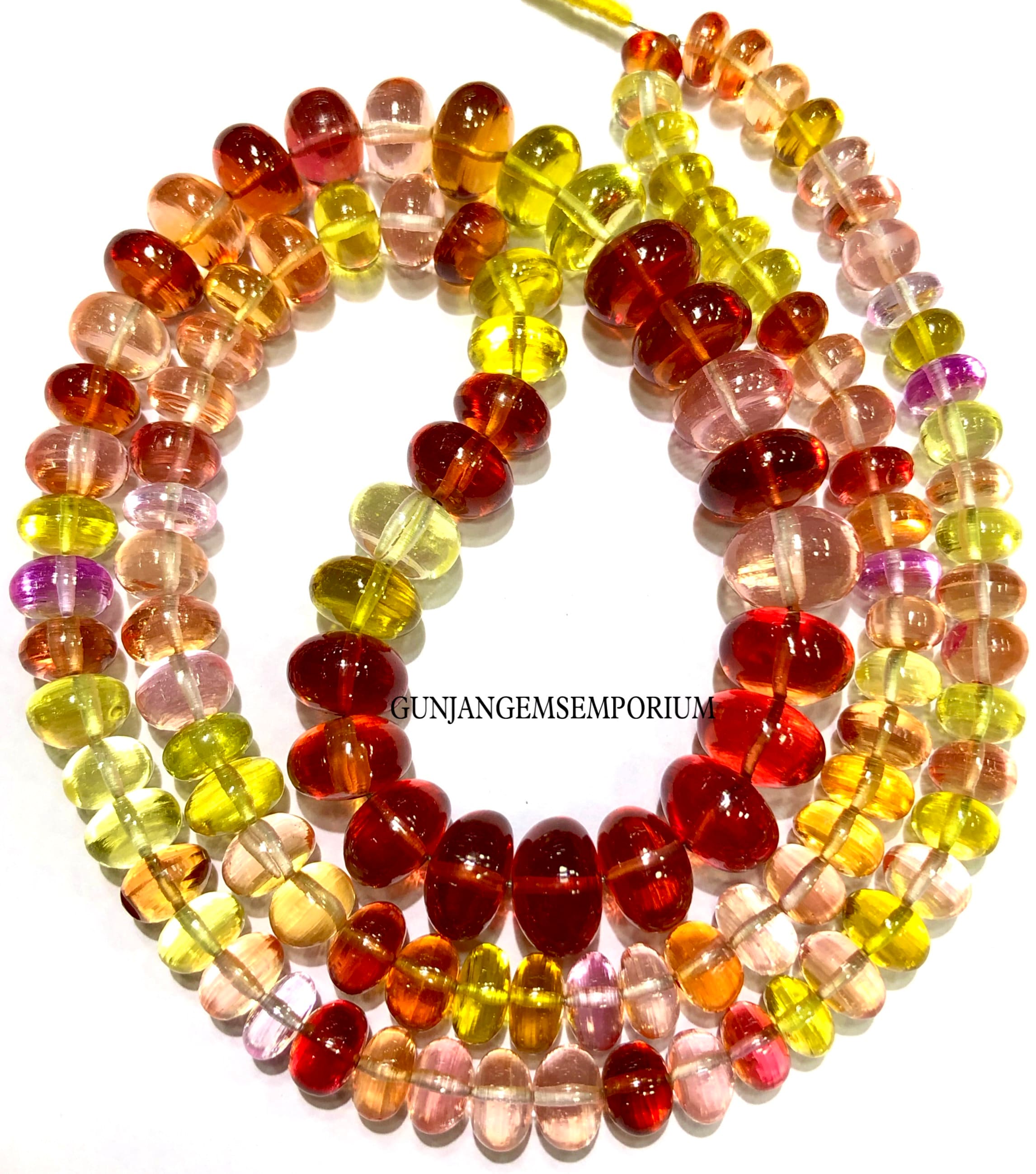 Extremely Rare~~orangish-yellow Sapphire Beads Aaa+ Padparadscha Sapphire Smooth Rondelle Beads Smooth Sapphire Gemstone Beaded Necklace