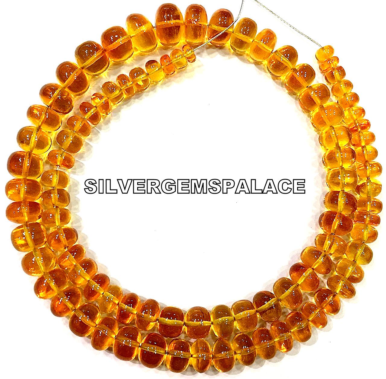 Rare Aaaa+ Yellow Sapphire Smooth Rondelle Beads Stunning Sapphire Gemstone Beads Sapphire Beads Necklace Polished Beads Smooth Sapphire.