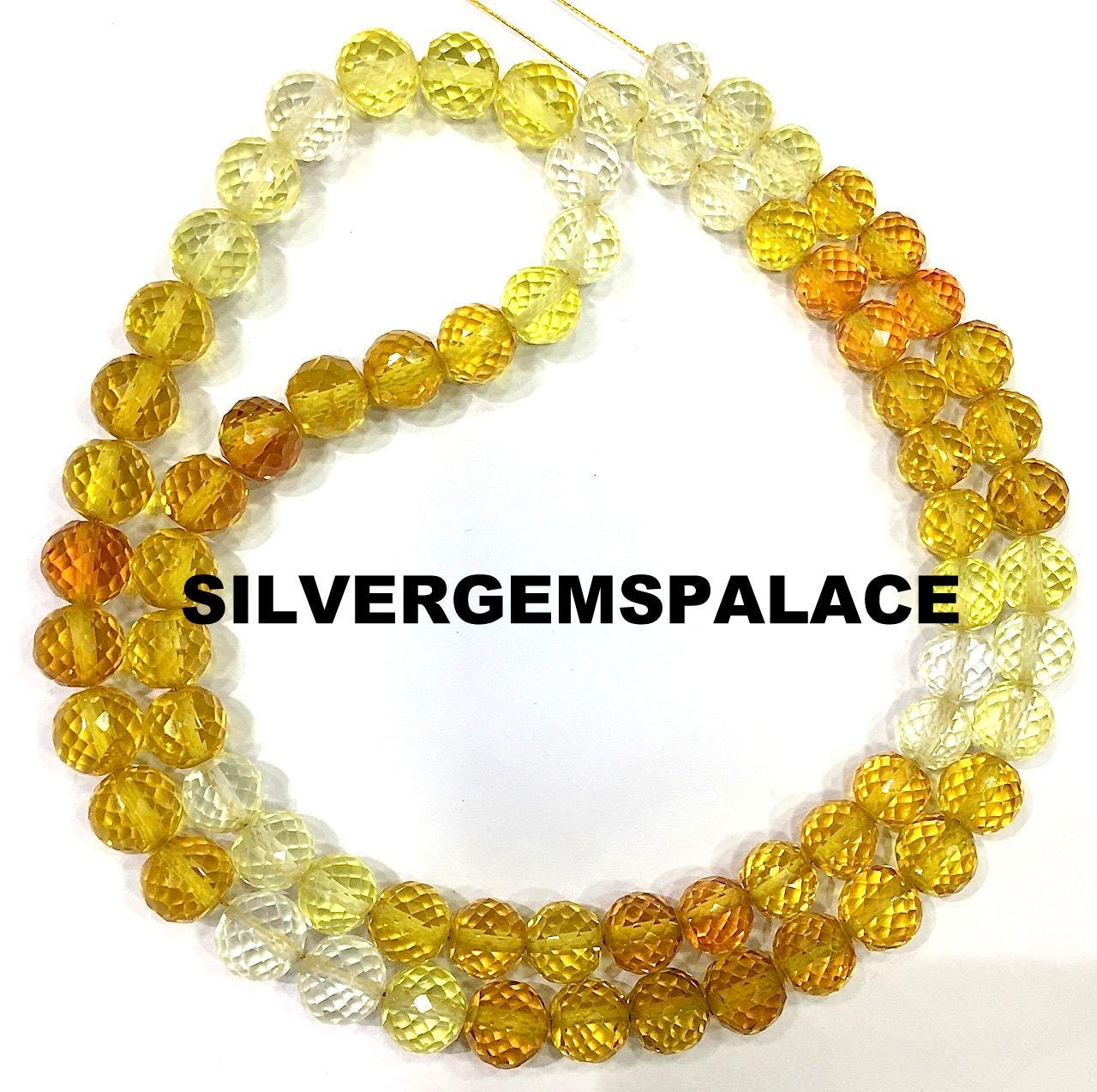 Rare Yellow Sapphire Faceted Round Beads Aaaa Quality Sapphire Shaded Beads Necklace 6/7mm Round Sapphire Gemstone Beads Transparent 18”