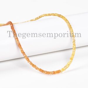 2.50-3.25 Mm Yellow Sapphire Beads Necklace, Sapphire Faceted Rondelle Necklace, Yellow Sapphire Briolette Necklace, Affordable Necklace 2.50-3.25 Mm Yellow Sapphire Beads Necklace, Sapphire Faceted Rondelle Necklace, Yellow Sapphire Briolette Necklace, Affordable Necklace