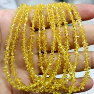 6 Inches Strand, Superb-Finest Quality, Natural Yellow Sapphire Faceted Drops,Size. 3-4m 6 Inches Strand, Superb-Finest Quality, Natural Yellow Sapphire Faceted Drops,Size. 3-4m