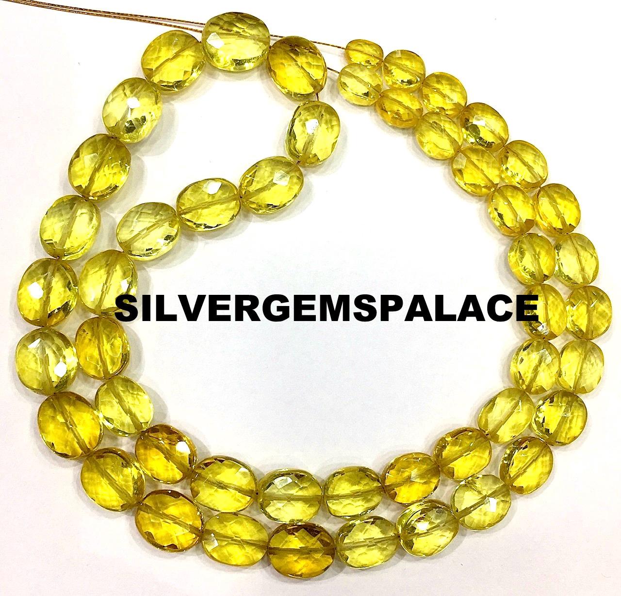 Aaaa+ Rare Yellow Sapphire Faceted Ovals Beads Sapphire Oval Gemstone Beads Sapphire Gemstone Beads Strand Jewelry Making Oval Beads 18”
