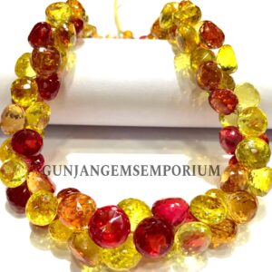 Aaaa~~padparadscha Mix Yellow Sapphire Beads Faceted Sapphire Onion Drops Shape Beads Rare Colorful Sapphire Gemstone Briolette Jewelry Bead Aaaa~~padparadscha Mix Yellow Sapphire Beads Faceted Sapphire Onion Drops Shape Beads Rare Colorful Sapphire Gemstone Briolette Jewelry Bead