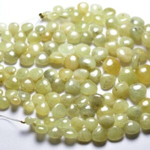 Yellow Sapphire Briolette Bead Strand - 7 inches - Rare Natural Smooth Umba Yellow Sapphire Heart Briolettes - Size is 6.5-11 mm #1794 Yellow Sapphire Briolette Bead Strand - 7 inches - Rare Natural Smooth Umba Yellow Sapphire Heart Briolettes - Size is 6.5-11 mm #1794