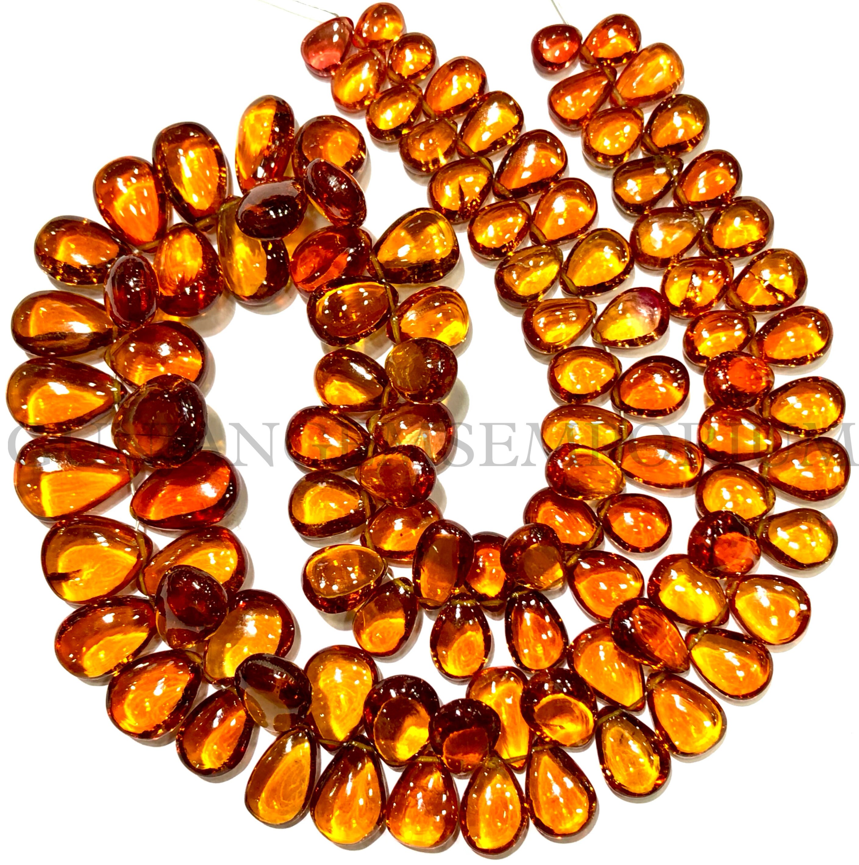 Extremely Beautiful~~aaaa+ Yellow Sapphire Smooth Almonds Yellowish-orange Sapphire Almond Beads Sapphire Gemstone Beads Briolette