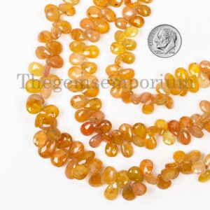 Faceted Pear Shape Yellow Sapphire Beads, Pear Shape Gemstone Beads, Natural Yellow Sapphire Beads, Loose Pear Beads For Wholesale Jewelry Faceted Pear Shape Yellow Sapphire Beads, Pear Shape Gemstone Beads, Natural Yellow Sapphire Beads, Loose Pear Beads For Wholesale Jewelry