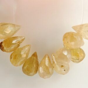 Yellow sapphire faceted 7mm teardrops beads- 10 drops gemstone- jewelry making-craft beads Yellow sapphire faceted 7mm teardrops beads- 10 drops gemstone- jewelry making-craft beads