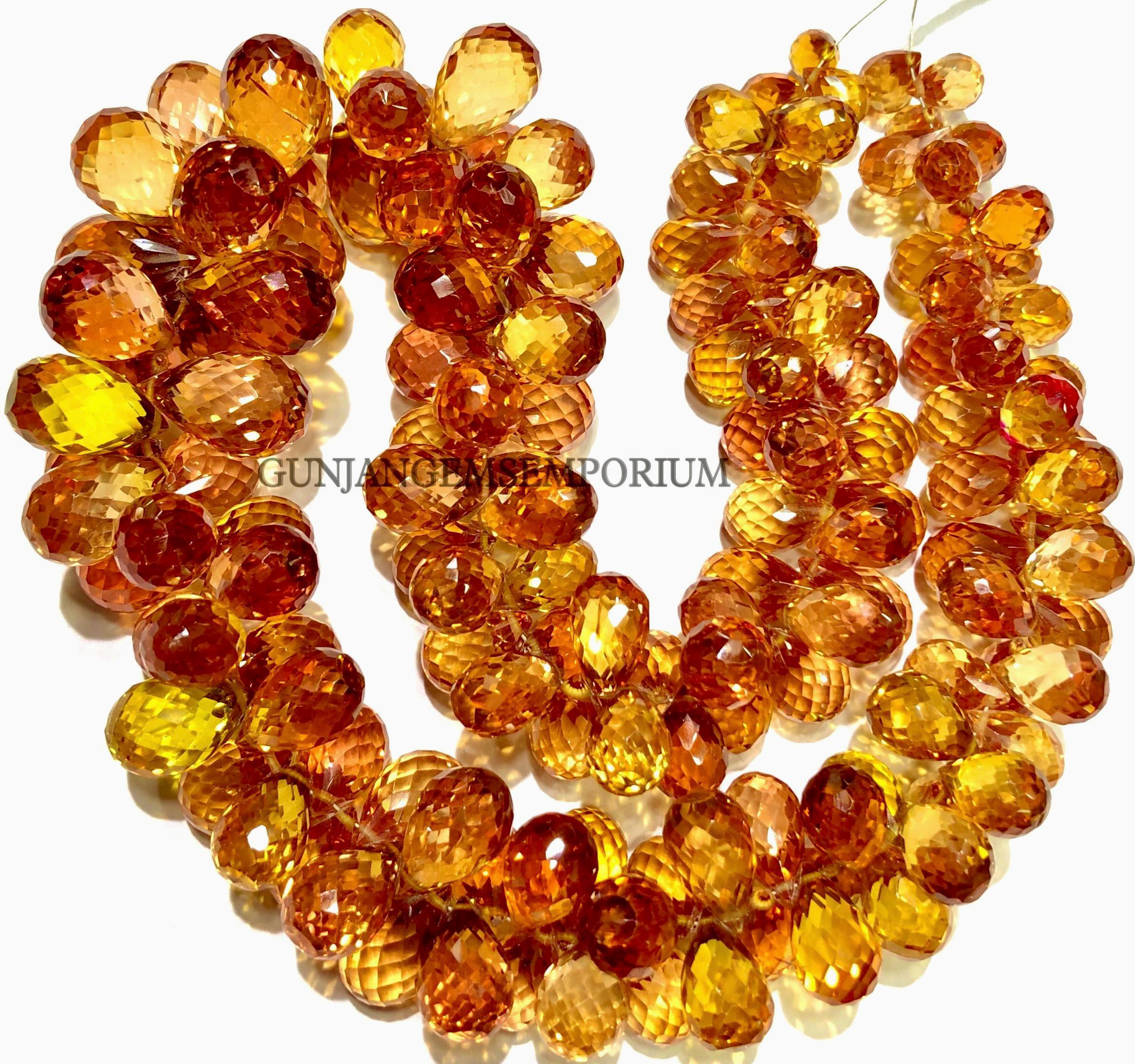 Magnificent Jewels Padparadscha Sapphire Aaaa+ Gorgeous Golden Orange Sapphire Briolettes Yellow Sapphire Teardrops Beads Faceted Teardrops