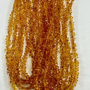 Natural Yellow Sapphire Faceted Teardrop Beads, 3mm 17 Inch Strand Natural Yellow Sapphire Faceted Teardrop Beads, 3mm 17 Inch Strand