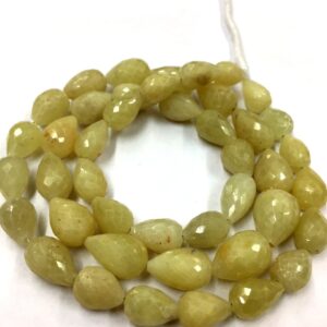 Natural Yellow Sapphire Faceted Teardrop Beads Sapphire Teardrop Shape Yellow Sapphire Gemstone Beads 18" Strand Natural Yellow Sapphire Faceted Teardrop Beads Sapphire Teardrop Shape Yellow Sapphire Gemstone Beads 18" Strand