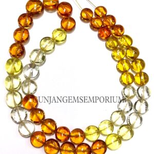 Rare Aaaa+ Orange To Yellow Sapphire Smooth Coin Beads Beautifully Shaded Sapphire Beads 8/10mm Smooth Sapphire Coins Hand Polished Gemstone