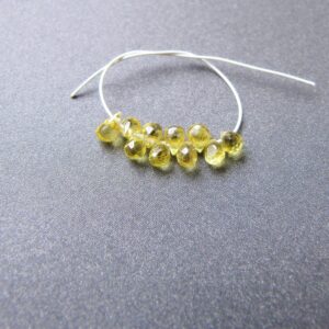 Yellow Sapphire Tear Drop Briolettes • 10 Beads • Tiny 3x2mm • AAA Micro Faceted Drops • Natural Genuine Gemstone • Bright Yellow