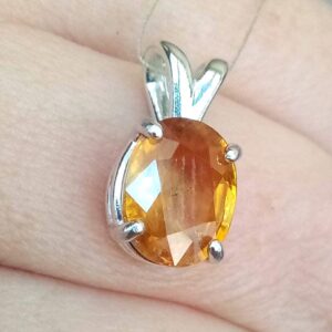 Natural Yellow Sapphire Pendant 3.57ct Thailand Gemstone Sterling Silver Natural Yellow Sapphire Pendant 3.57ct Thailand Gemstone Sterling Silver