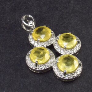 Nice Natural Faceted Yellow Sapphire 925 Sterling Silver Pendant - 1.1" - 3.0 Grams Nice Natural Faceted Yellow Sapphire 925 Sterling Silver Pendant - 1.1" - 3.0 Grams