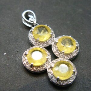 Nice Natural Faceted Yellow Sapphire 925 Sterling Silver Pendant - 1.1" - 3.10 Grams Nice Natural Faceted Yellow Sapphire 925 Sterling Silver Pendant - 1.1" - 3.10 Grams