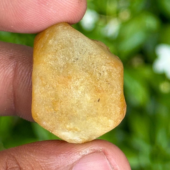 Record Keeper Yellow Sapphire Rough Crystal Yellow Sapphire Raw 57.0 Carat Natural Untreated Sapphire Specimen Birthstone Gemstone