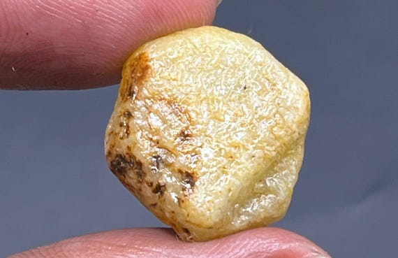Record Keper Yellow Sapphire Rough Crystal Natural Untreated Sapphire Specimen Birthstone Gemstone.
