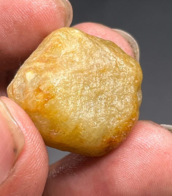 Record Keper Yellow Sapphire Rough Crystal Natural Untreated Sapphire Specimen Birthstone Gemstone.