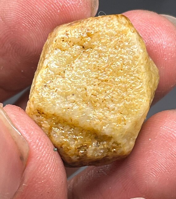 Record Keper Yellow Sapphire Rough Crystal Natural Untreated Sapphire Specimen Birthstone Gemstone.