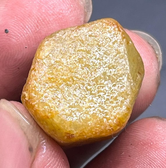 Record Keper Yellow Sapphire Rough Crystal Natural Untreated Sapphire Specimen Birthstone Gemstone.