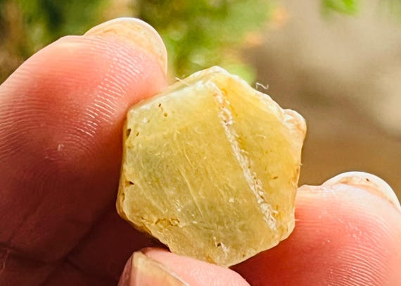 Record Keper Yellow Sapphire Rough Crystal Natural Untreated Sapphire Specimen Birthstone Gemstone.