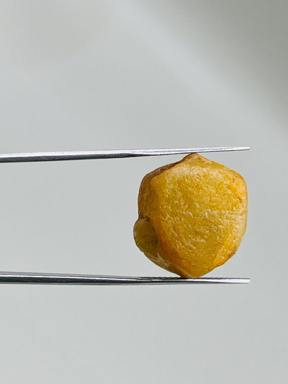 Record Keper Yellow Sapphire Rough Crystal Natural Untreated Sapphire Specimen Birthstone Gemstone. 50crt