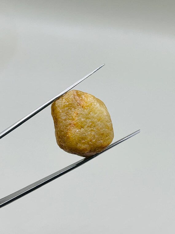 Record Keper Yellow Sapphire Rough Crystal Natural Untreated Sapphire Specimen Birthstone Gemstone. 50crt