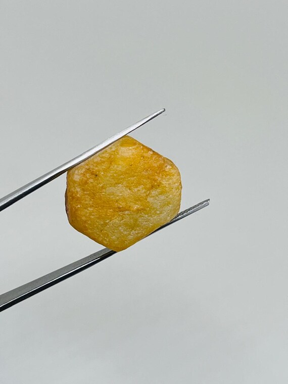 Record Keper Yellow Sapphire Rough Crystal Natural Untreated Sapphire Specimen Birthstone Gemstone. 50crt