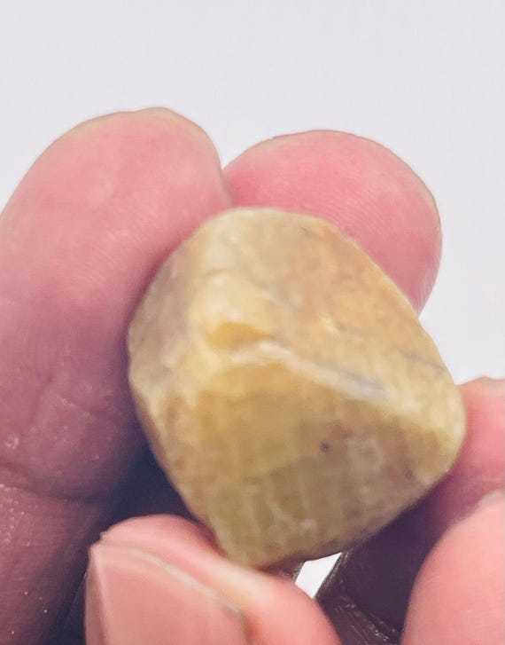 Record Keper Yellow Sapphire Rough Crystal Natural Untreated Sapphire Specimen Birthstone Gemstone.