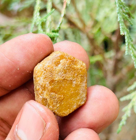 Very Rare Record Keper Yellow Sapphire Rough Crystal Natural Untreated Sapphire Specimen Birthstone Gemstone. 60crt