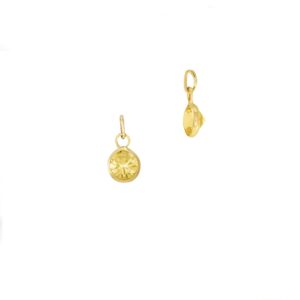 Yellow Sapphire 14k Gold Charm • 2.50 / 3 / 4mm SMALL Charms • TINY 1.30x2.30mm Ring With 1x1.75mm Hole • Vibrant Sparkling Yellow