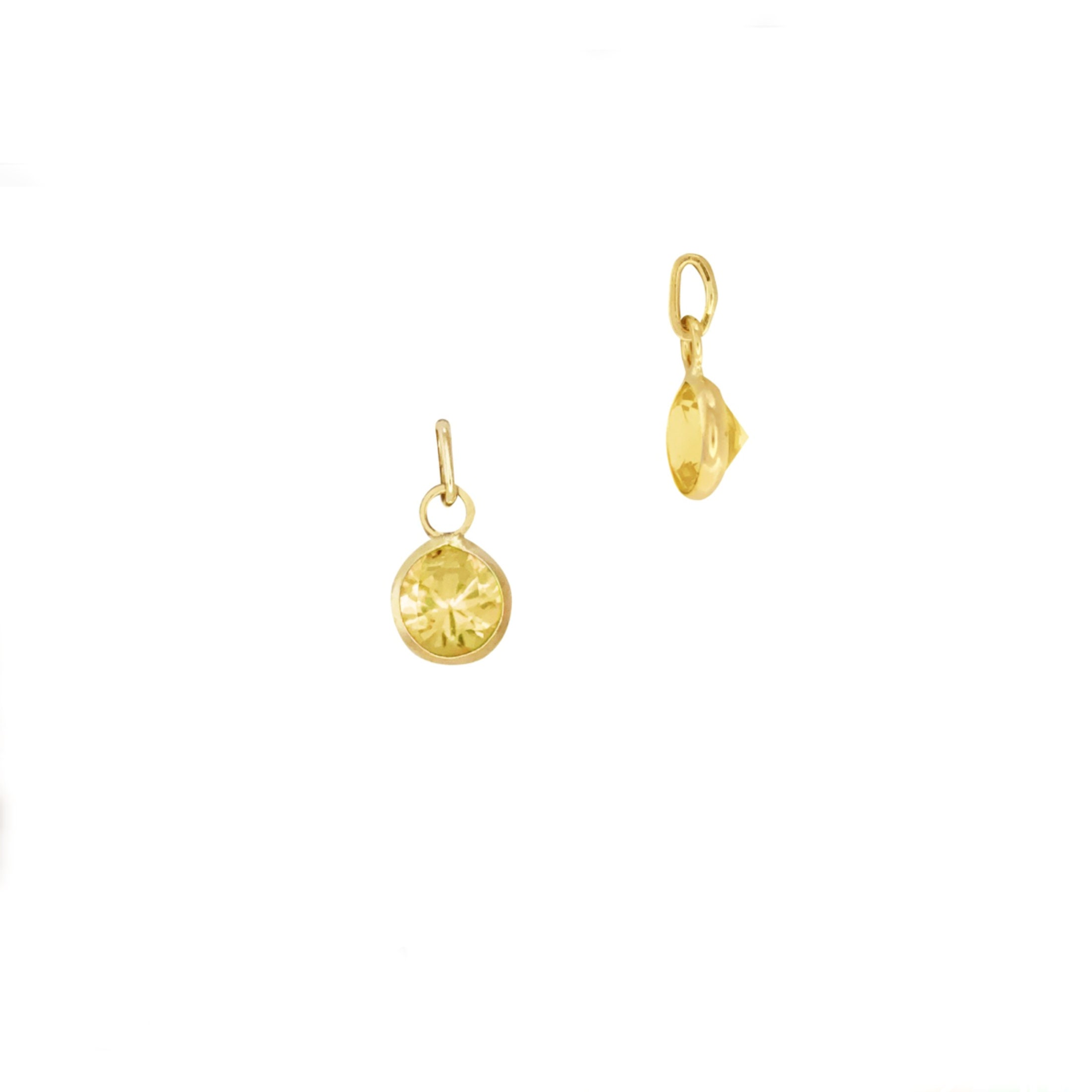 Yellow Sapphire 14k Gold Charm • 2.50 / 3 / 4mm Small Charms • Tiny 1.30x2.30mm Ring With 1x1.75mm Hole • Vibrant Sparkling Yellow Yellow Sapphire 14k Gold Charm • 2.50 / 3 / 4mm Small Charms • Tiny 1.30x2.30mm Ring With 1x1.75mm Hole • Vibrant Sparkling Yellow