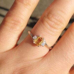 Yellow Sapphire Ring, Ancient Hebrew Talisman, 19th Century Gem of King Solomon, Antique Gemstone, Siberia Sapphire Gem, Purity Amulet 48721