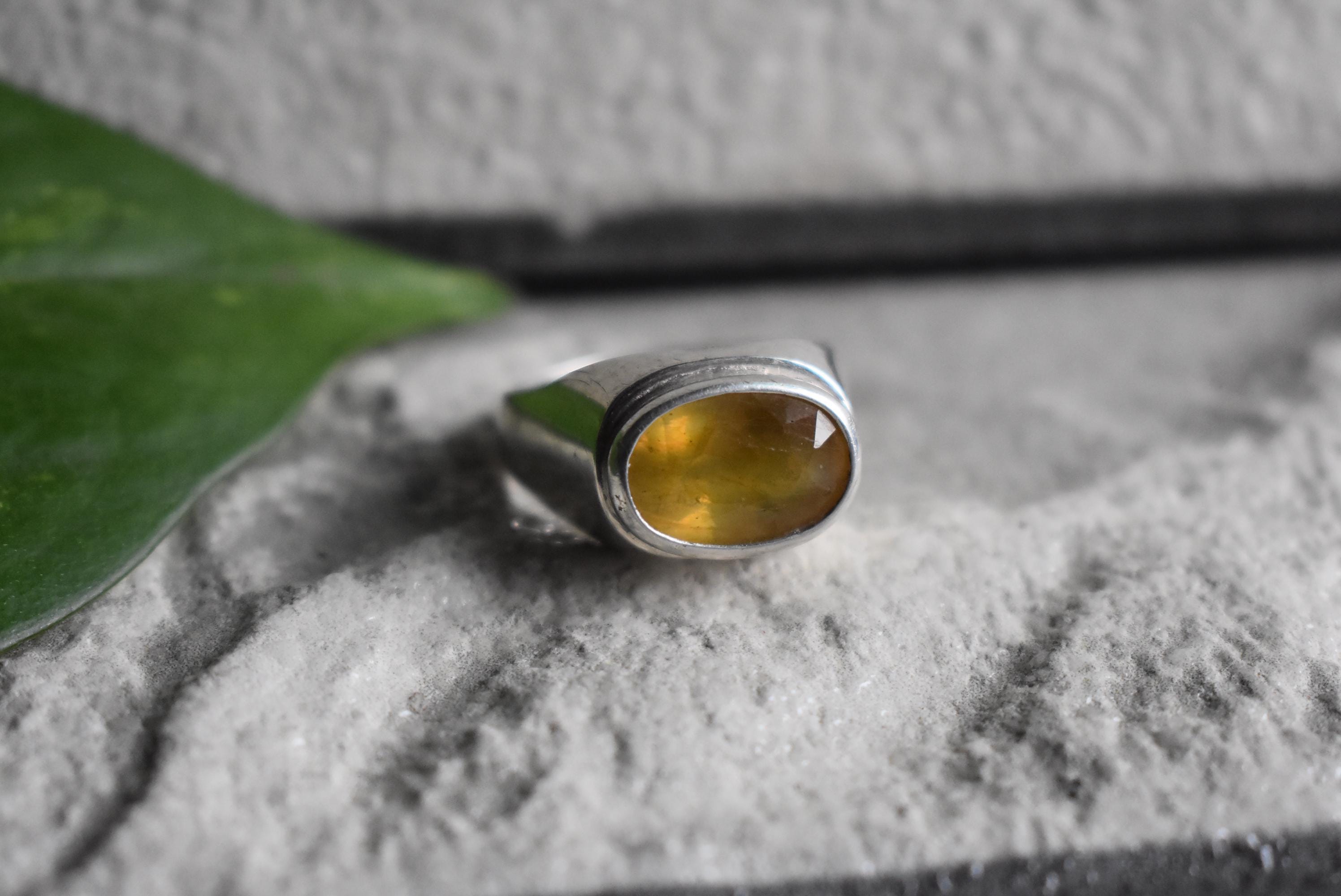 Handmade Yellow Sapphire Ring, Oval Faceted 925 Silver Ring Handmade Yellow Sapphire Ring, Oval Faceted 925 Silver Ring