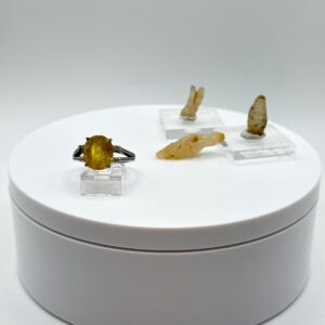 Oval Yellow Sapphire Ring | Sterling Silver Statement Ring, Size 7.5