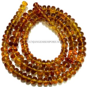 Aaaa++ Yellowish~brown Padparadscha Sapphire Beads~~sparkling 18” Yellow Sapphire Smooth Rondelle Beads 6-8mm Smooth Sapphire Gemstone Beads