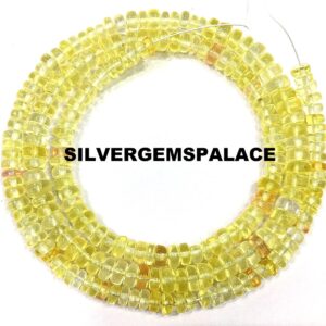 Beautiful Yellow Sapphire Beads String AAA+ Disco Yellow Sapphire Rondelle Beads 4/5mm Yellow Sapphire Strand Smooth Gemstone Jewelry 18”