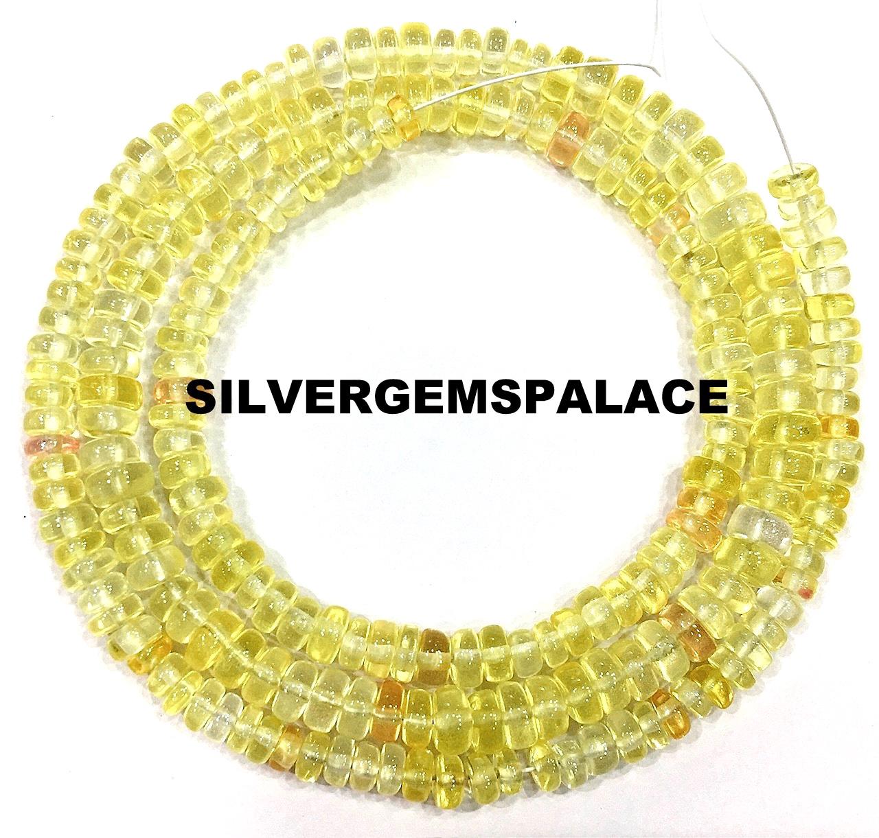 Beautiful Yellow Sapphire Beads String Aaa+ Disco Yellow Sapphire Rondelle Beads 4/5mm Yellow Sapphire Strand Smooth Gemstone Jewelry 18”