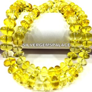 Extremely Rare~AAAA+ Yellow Sapphire Smooth Rondelle Beads Stunning Sapphire Gemstone Beads Sparkling Sapphire Strand Jewelry Making Beads.