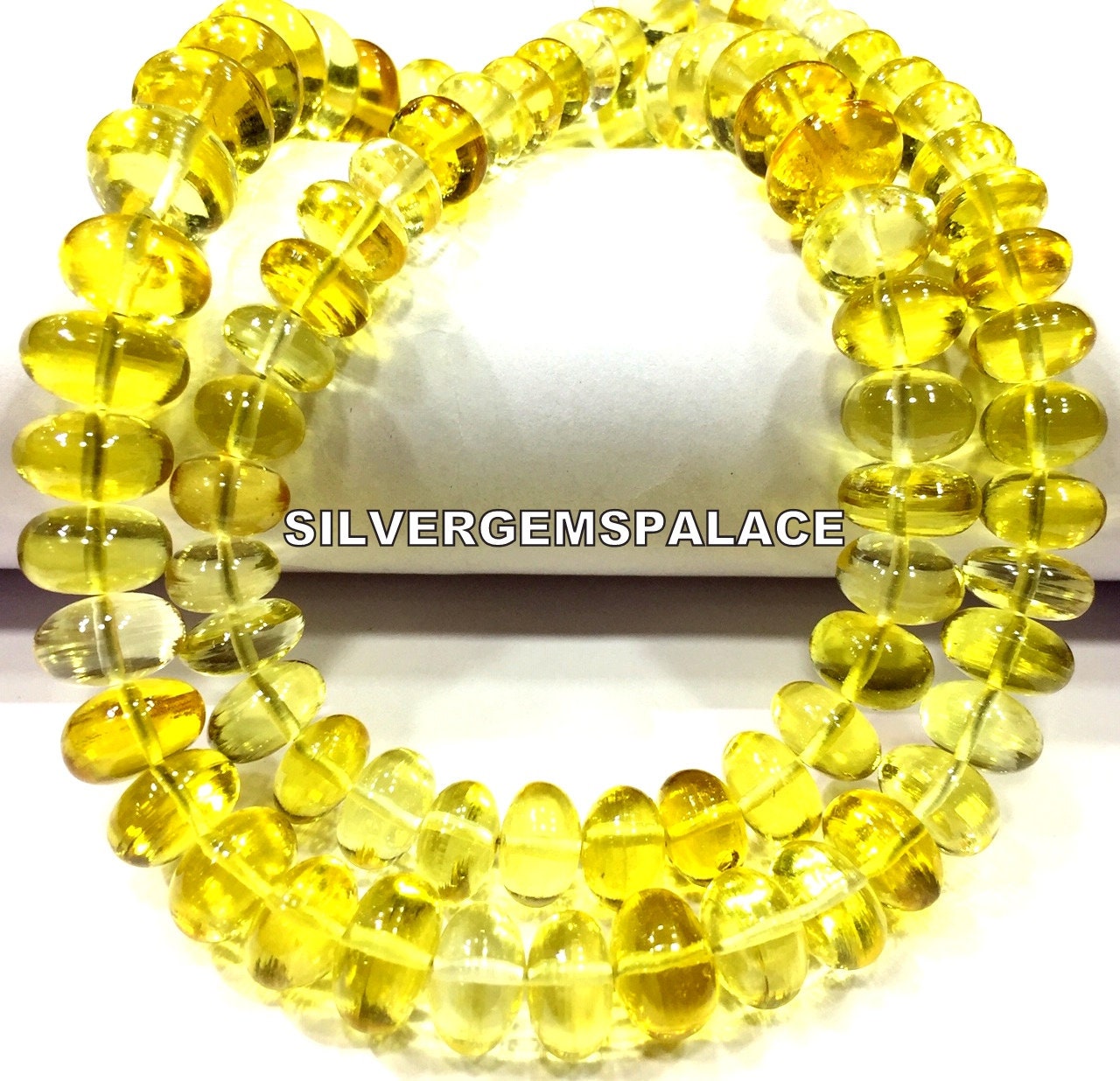 Extremely Rare~aaaa+ Yellow Sapphire Smooth Rondelle Beads Stunning Sapphire Gemstone Beads Sparkling Sapphire Strand Jewelry Making Beads.