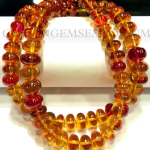 Padparadscha Yellow Sapphire Beads Aaaa++ Rarest~~ Padparadscha Sapphire Smooth Rondelle Beads Orange Sapphire Rondelle Sapphire Gemstone