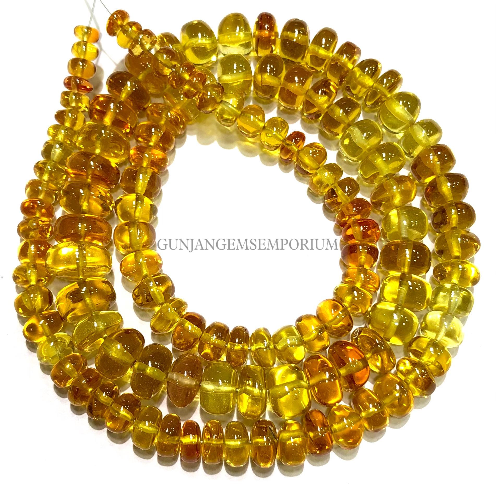 Padparadscha Yellow Sapphire Beads~~aaaa+ So Rare Padparadscha Sapphire Smooth Beads Smooth Sapphire Rondelle Beads 5-8mm Sapphire Gemstone