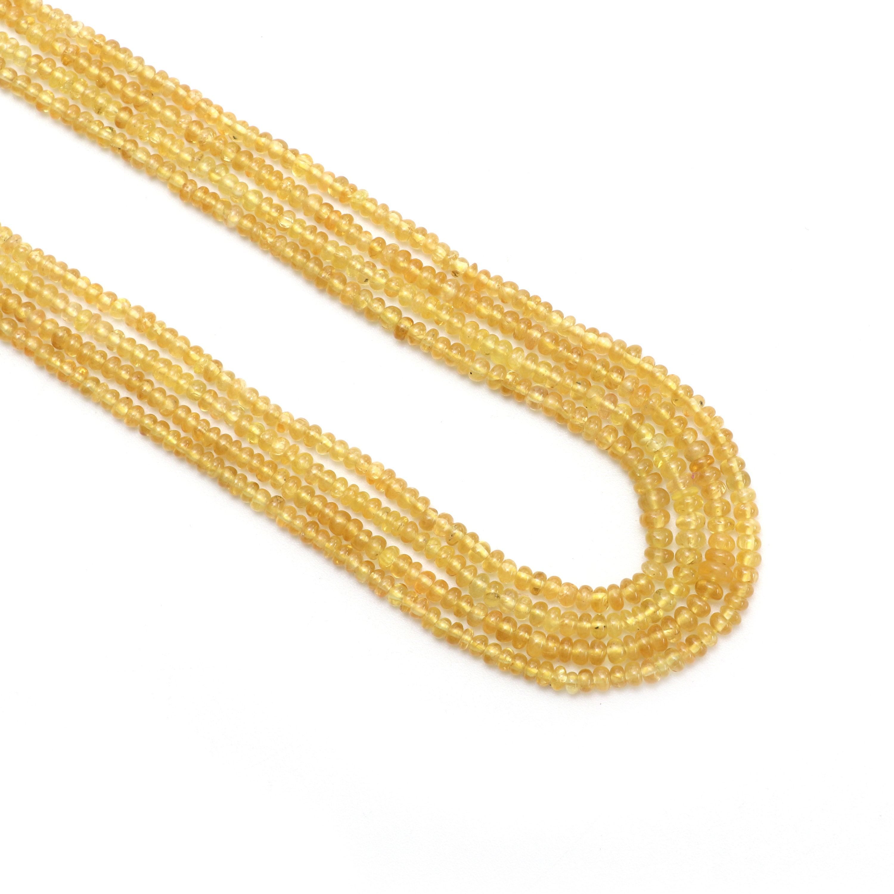 Yellow Sapphire Smooth Rondelle Beads, 2.5 Mm To 3 Mm, Sapphire Jewelry Handmade Gift For Women, 8 Inch/ 14 Inch Strand, Price Per Strand