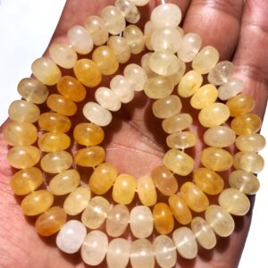 Very Rare Yellow Sapphire Smooth Gemstone Beads 9mm Shaded Yellow Sapphire Beads Wonder Sapphire Beads Yellow Sapphire Smooth Rondelle Beads