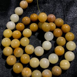 AAA+ 10mm Yellow Wonder Sapphire Smooth Round Shape Gemstone Beads/22” Yellow Sapphire Smooth Balls/Yellow Sapphire 10mm Spheres/Shaded Bead