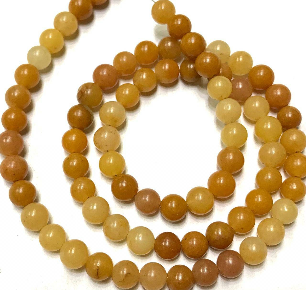 Aaa+ Yellow Wonder Sapphire 6mm Smooth Round Shape Gemstone Beads/18” Yellow Sapphire Smooth Balls/yellow Sapphire 6mm Spheres/shaded Beads