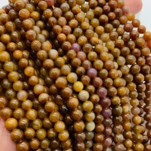 Yellow Sapphire Round Beads - 6 mm Size -  AAA Quality • Length 40 Cm -  Natural Yellow Sapphire Beads • Sapphire Round beads