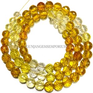 Yellow Sapphire Round Beads Aaaa+ Quality~~yellow Sapphire Smooth Balls 6-10mm Smooth Sapphire Balls 12” Strand Rare Sapphire Jewelry Beads