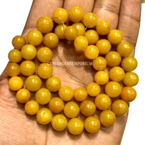 Wonder Yellow Sapphire Smooth Round Beads Yellow Sapphire Gemstone Beads 18 Inch Strand Sapphire Beads Smooth Sphere Beads Wholesale Stones